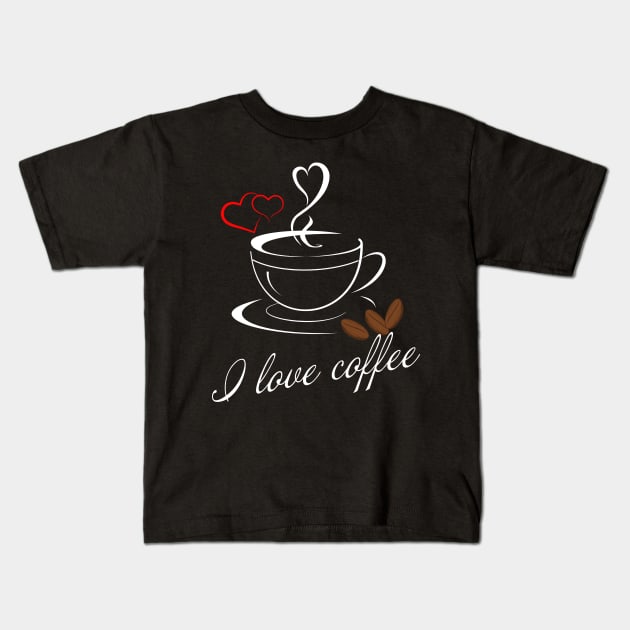 coffee drinkers caffeine i love coffee Kids T-Shirt by RIWA